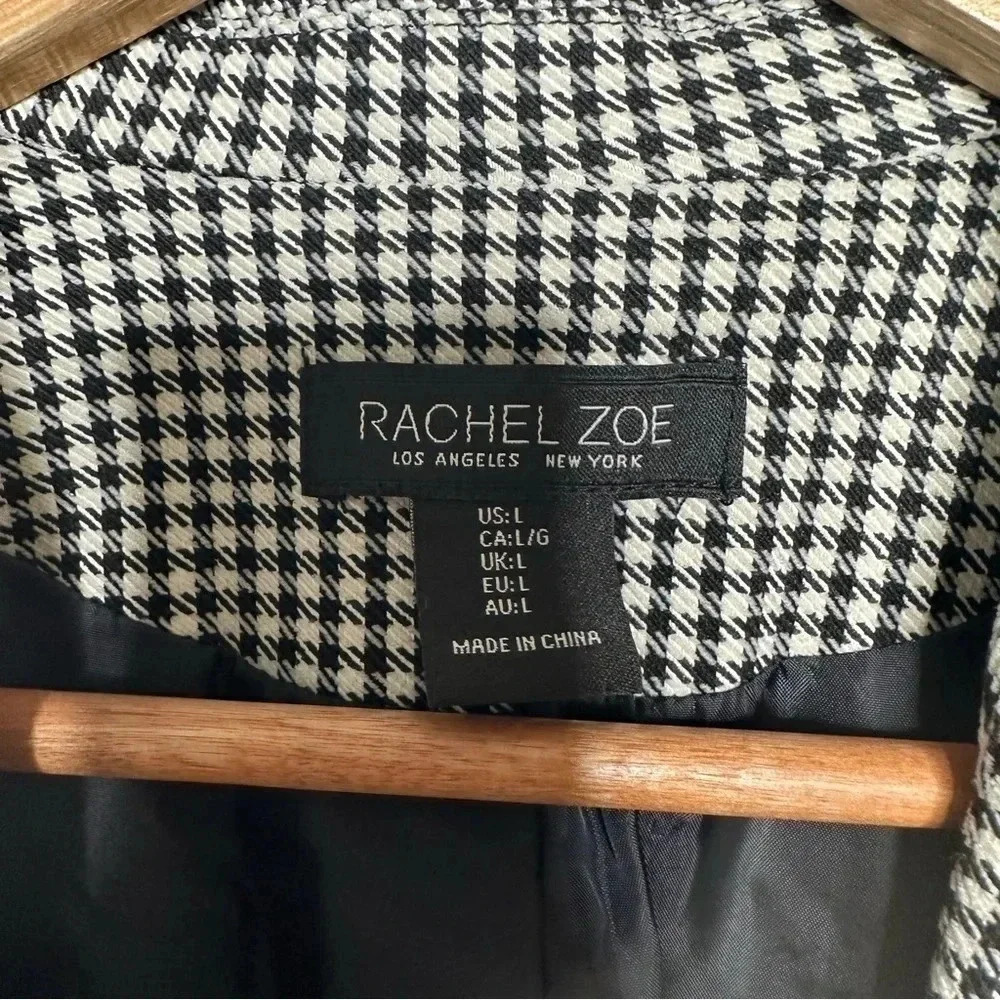 Rachel Zoe Houndstooth One Button Blazer Size Large - Picture 7 of 9